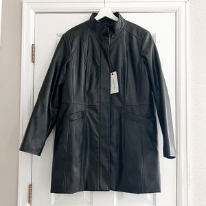 NWT COLE HAAN Faux Leather Jacket